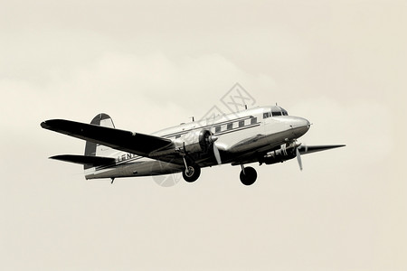 黑白照片上的飞机背景图片