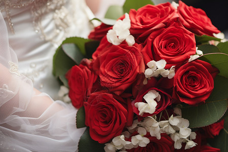 婚礼上的红玫瑰背景图片