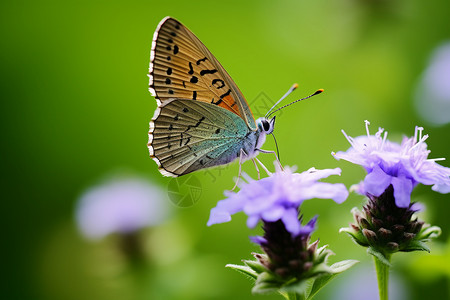 花草上的蝴蝶背景图片