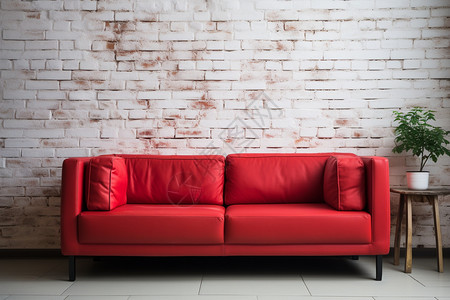 房间内的红色沙发背景图片