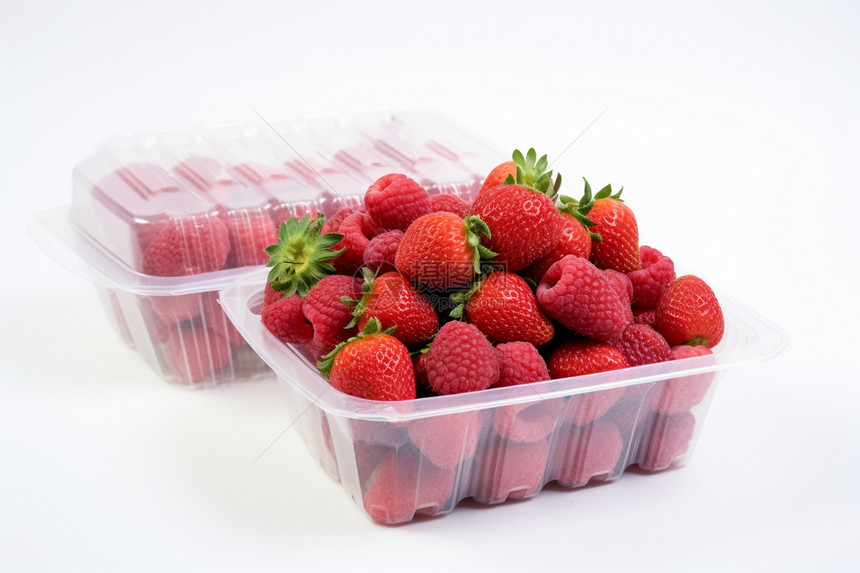 盒子里健康的草莓图片