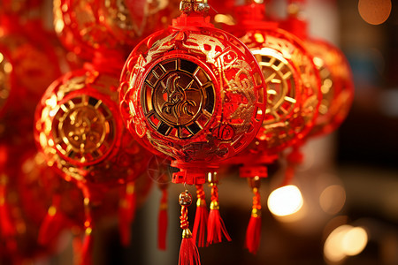 春节小物件红色喜庆的背景