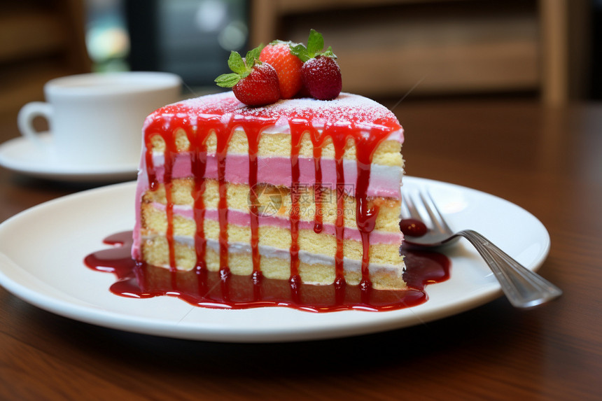 健康的草莓蛋糕图片