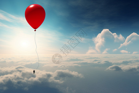 天空中的云彩和气球背景图片