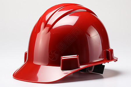 红色的工业安全帽背景图片