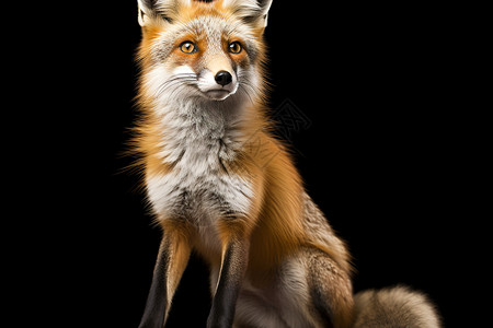 毛茸茸的红狐背景图片