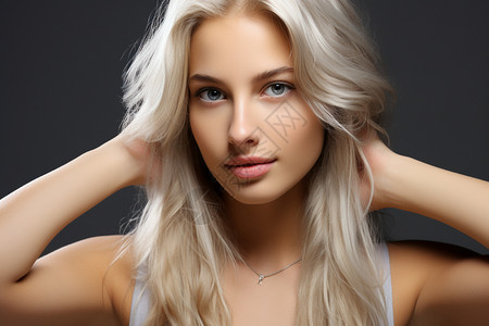 美丽的银发女性背景图片