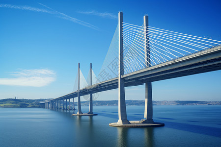 现代壮观的跨海大桥高清图片