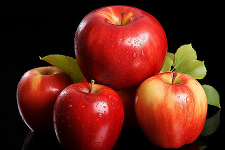 新鲜健康的苹果背景图片