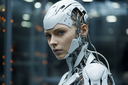 科技时代的女性机器人图片