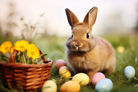 庆祝节日的小兔子图片
