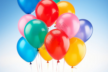漂浮的彩色气球图片