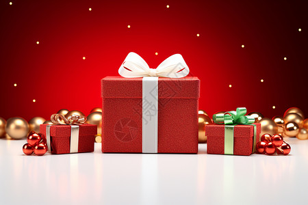 精美圣诞节图画红色的礼盒设计图片