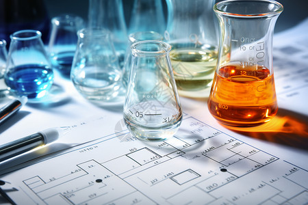 烧杯中的化学液体图片