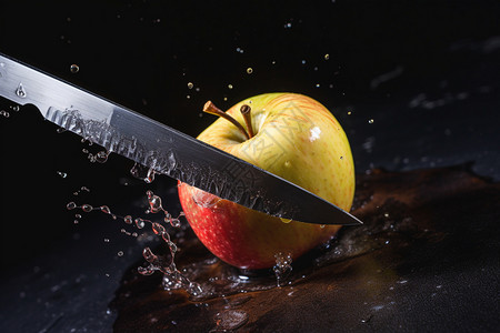 切苹果的水果刀图片