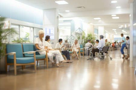医院中的患者和座椅图片