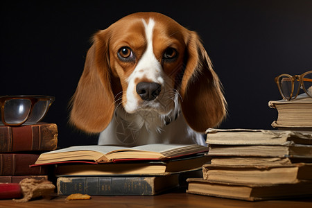 教育书籍和动物小狗图片