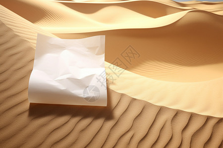 沙丘上的白色白纸图片