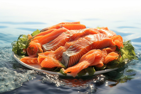 美味的美食三文鱼图片
