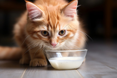 喝牛奶的小猫小猫喝牛奶背景