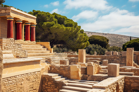 古希腊的廊柱建筑背景