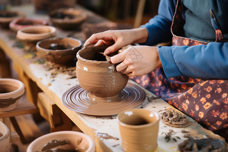 工艺过程陶瓷艺术品制作过程背景