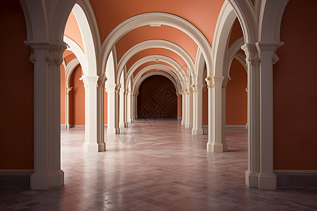 粉色欧式古典的宫殿内部结构背景