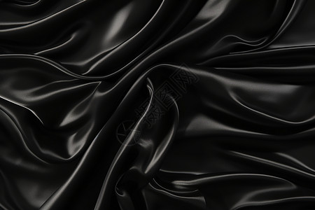 奢华的黑色丝绸织物背景图片