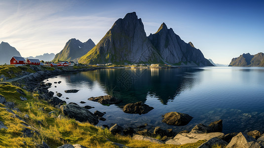 夏季海湾岛屿的美丽景观图片