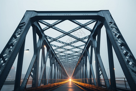 金属的铁桥公路工程高清图片