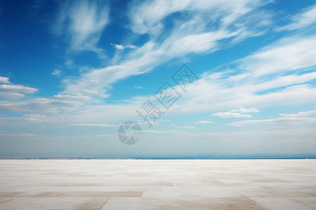 室外地面蓝天白云的天空背景