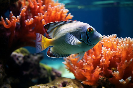 海底奇特的热带鱼背景图片