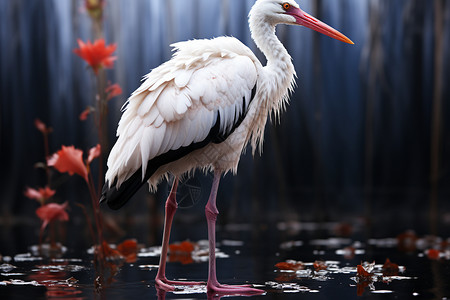 热带雨林动物热带雨林中的白鸟背景