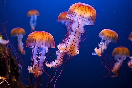 海底游动的水母（自然风景）图片