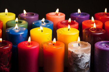 彩色的蜡烛烛心石蜡高清图片