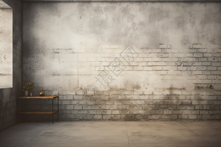 黑砖墙和纹理做旧的室内空间背景