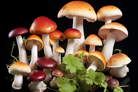 自然生长的蘑菇图片