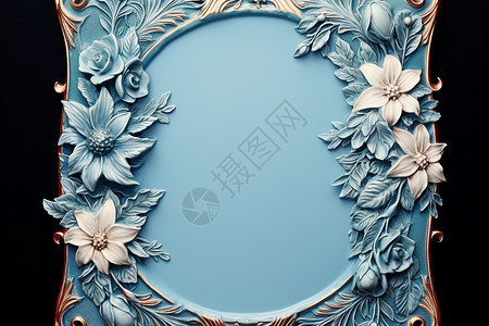 花朵素色相框美丽的花卉相框设计图片