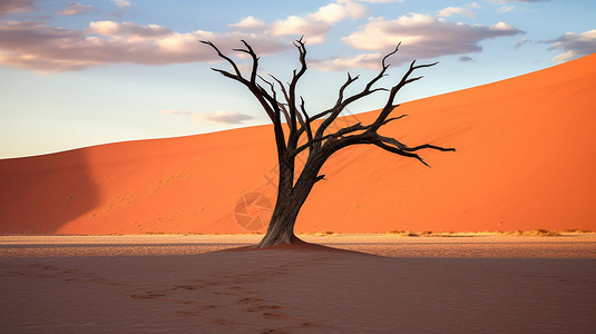 自然荒凉的沙漠背景图片
