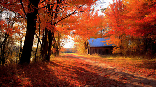 秋天里的乡村生活高清图片