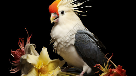 美丽羽毛的鹦鹉图片
