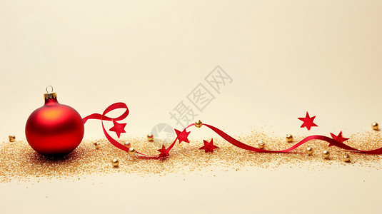 庆祝圣诞节的丝带装饰背景图片