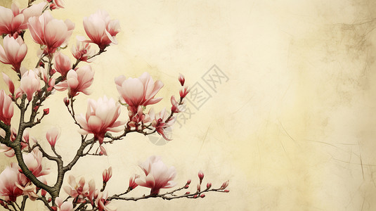 绽放的木兰花创意背景背景图片
