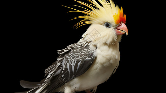 黄冠的鹦鹉翅膀黄鹦鹉高清图片