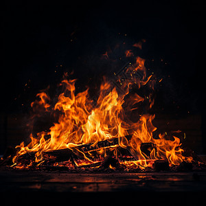 木材燃烧的火焰图片