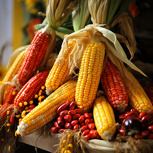 秋天收获的玉米图片
