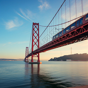 现代的大型跨海大桥背景图片