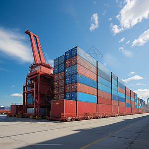 现代大型集装箱运输港口图片