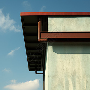 现代房屋的钢板屋顶高清图片