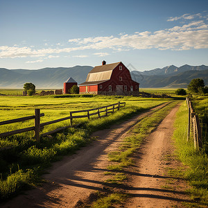 夏季清晨的牧场景观图片